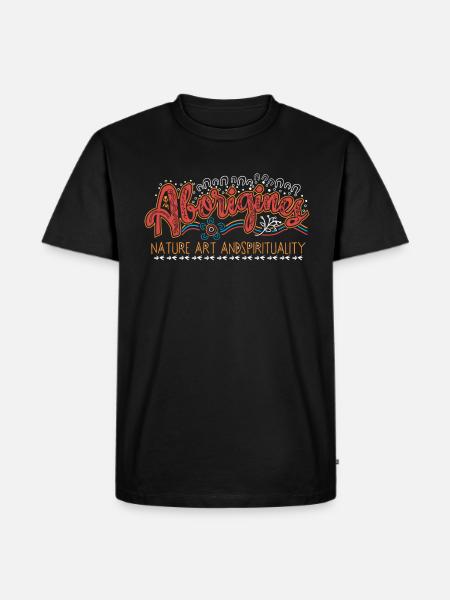 Aboriginal natur - Herre Premium økologisk T-shirt - sort
