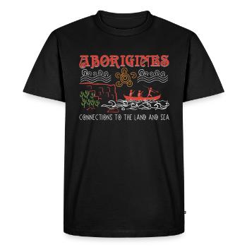 Aboriginal Connections - Men's Premium Organic T-Shirt - black - Front - Nico (187cm)