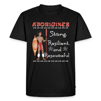 Aborigènes forts - T-shirt Premium bio Homme - noir - Devant - Nico (187cm)