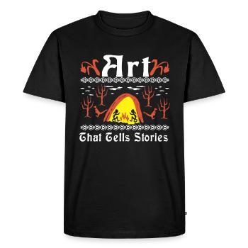 Art That Tells Stories - Men's Premium Organic T-Shirt - black - Front - Nico (187cm)