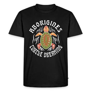 Rêve de tortue aborigène - T-shirt Premium bio Homme - noir - Devant - Nico (187cm)