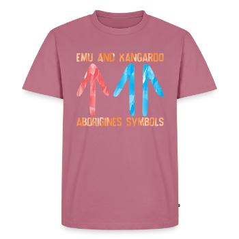 Emu Kangaroo Aborigines - Männer Premium Bio T-Shirt - Mauve - Vorne - Nico (187cm)