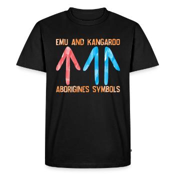 Émeu Kangourou Aborigène - T-shirt Premium bio Homme - noir - Devant - Nico (187cm)