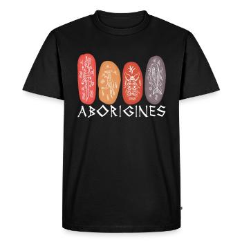 Aborigène - T-shirt Premium bio Homme - noir - Devant - Nico (187cm)