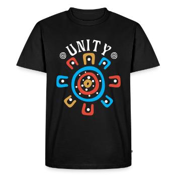 Australian Unity - Men's Premium Organic T-Shirt - black - Front - Nico (187cm)