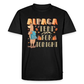 Tente alpaga pour ce soir ! - T-shirt Premium bio Homme - noir - Devant - Nico (187cm)