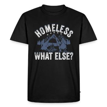 sans-abri, quoi d’autre ? - T-shirt Premium bio Homme - noir - Devant - Nico (187cm)