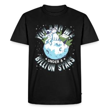 Toi et moi sous un milliard d’étoiles - T-shirt Premium bio Homme - noir - Devant - Nico (187cm)