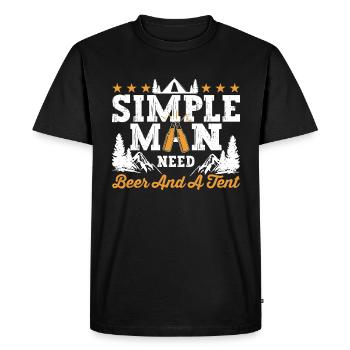 simple man Need beer and a tent - Men's Premium Organic T-Shirt - black - Front - Nico (187cm)