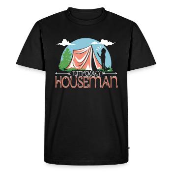temporary houseman - Men's Premium Organic T-Shirt - black - Front - Nico (187cm)