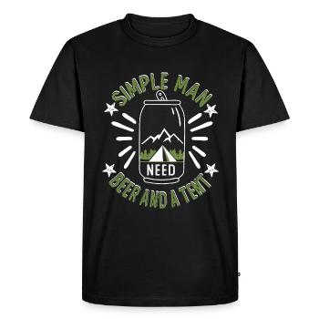 simple man Need beer and a tent - Men's Premium Organic T-Shirt - black - Front - Nico (187cm)