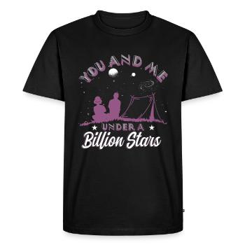 Toi et moi sous un milliard d’étoiles - T-shirt Premium bio Homme - noir - Devant - Nico (187cm)