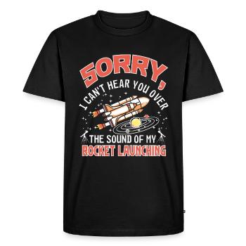 Sound of my rocket launching - Men's Premium Organic T-Shirt - black - Front - Nico (187cm)