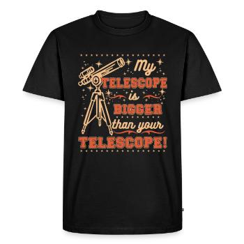 Mon télescope est plus grand que le vôtre ! - T-shirt Premium bio Homme - noir - Devant - Nico (187cm)
