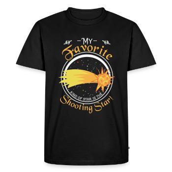 Mon type d’étoile préféré est l’étoile filante ! - T-shirt Premium bio Homme - noir - Devant - Nico (187cm)
