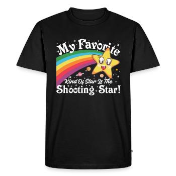 Mon type d’étoile préféré est l’étoile filante ! - T-shirt Premium bio Homme - noir - Devant - Nico (187cm)