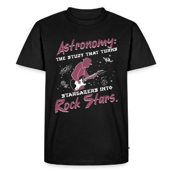 Stargazing rock stars - Men's Premium Organic T-Shirt - black - Front - Nico (187cm)