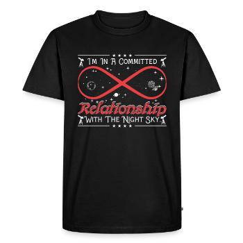 I'm in a relationship with the night sky. - Men's Premium Organic T-Shirt - black - Front - Nico (187cm)