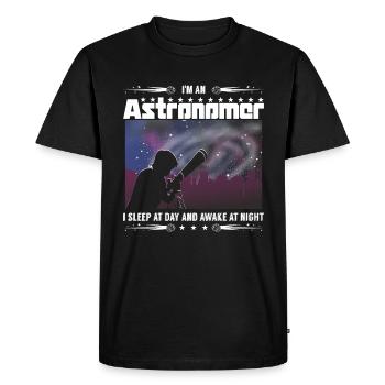 Je dors le jour et je me réveille la nuit - T-shirt Premium bio Homme - noir - Devant - Nico (187cm)