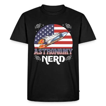 Astronomy Nerd - Men's Premium Organic T-Shirt - black - Front - Nico (187cm)
