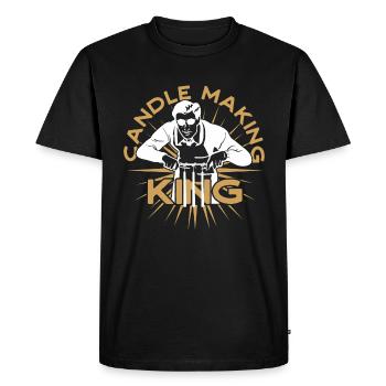 Candle Making King - Men's Premium Organic T-Shirt - black - Front - Nico (187cm)