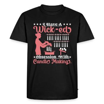 J’ai une obsession pour la fabrication de bougies. - T-shirt Premium bio Homme - noir - Devant - Nico (187cm)