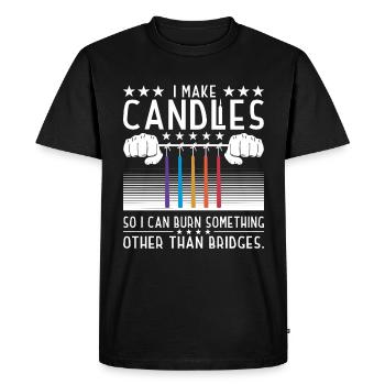 I make candles - Men's Premium Organic T-Shirt - black - Front - Nico (187cm)
