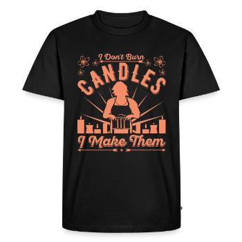 I don't burn candled i make them - Men's Premium Organic T-Shirt - black - Front - Nico (187cm)