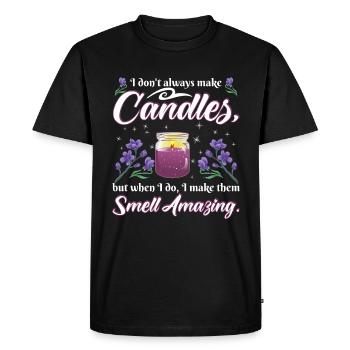 candles smell amazing. - Men's Premium Organic T-Shirt - black - Front - Nico (187cm)