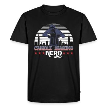 Candle making Nerd - Men's Premium Organic T-Shirt - black - Front - Nico (187cm)