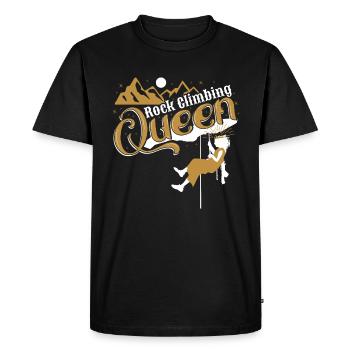 Reine de l’escalade - T-shirt Premium bio Homme - noir - Devant - Nico (187cm)