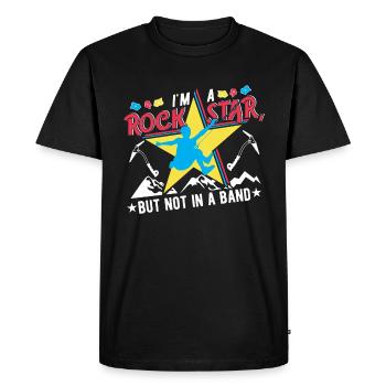 Je suis une rock star, mais pas dans un groupe - T-shirt Premium bio Homme - noir - Devant - Nico (187cm)