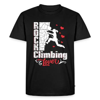 Rock Climbing Lover - Men's Premium Organic T-Shirt - black - Front - Nico (187cm)