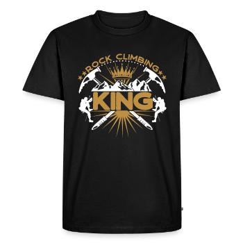 Roi de l’escalade - T-shirt Premium bio Homme - noir - Devant - Nico (187cm)