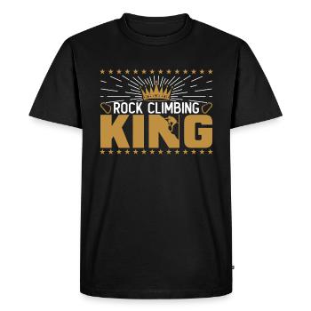 Roi de l’escalade - T-shirt Premium bio Homme - noir - Devant - Nico (187cm)