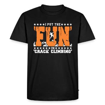 J’ai mis le « fun » dans « crack climbing » - T-shirt Premium bio Homme - noir - Devant - Nico (187cm)