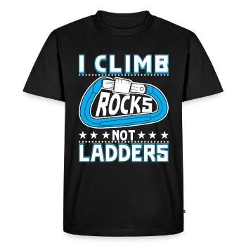 Je grimpe sur des rochers, pas sur des échelles - T-shirt Premium bio Homme - noir - Devant - Nico (187cm)