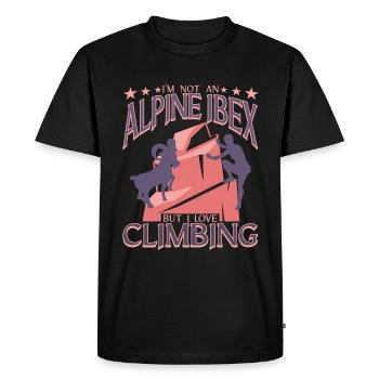 Je ne suis pas un bouquetin alpin mais j’adore l’escalade - T-shirt Premium bio Homme - noir - Devant - Nico (187cm)