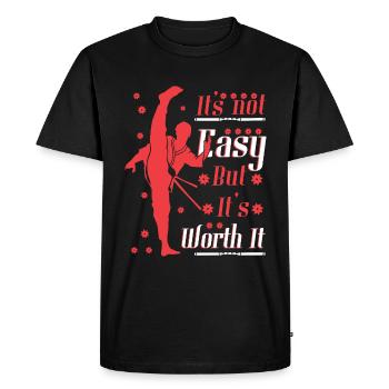 It's not easy But it's worth it - Men's Premium Organic T-Shirt - black - Front - Nico (187cm)