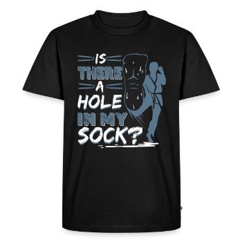 Is there a hole in my sock? - Men's Premium Organic T-Shirt - black - Front - Nico (187cm)