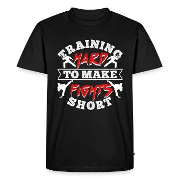 Training hard to make fights short - Men's Premium Organic T-Shirt - black - Front - Nico (187cm)