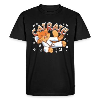 Catrate - Men's Premium Organic T-Shirt - black - Front - Nico (187cm)
