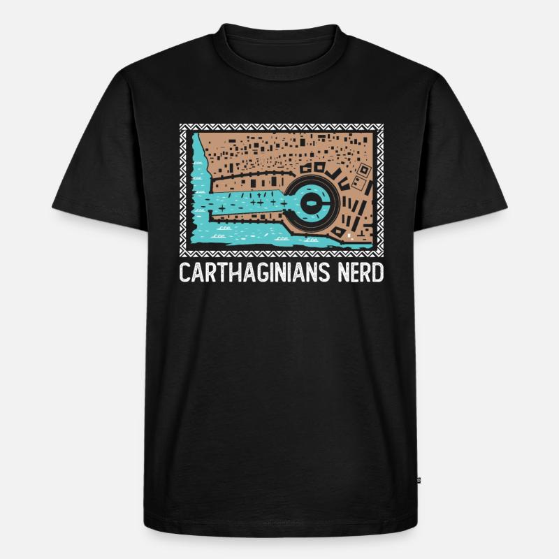 Karthager Nerd - Männer Premium Bio T-Shirt - Schwarz