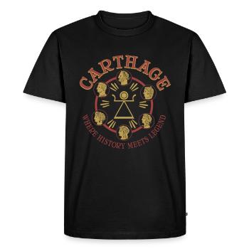 Carthage où l’histoire rencontre la légende - T-shirt Premium bio Homme - noir - Devant - Nico (187cm)