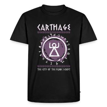 Carthage, la ville de l’écriture punique - T-shirt Premium bio Homme - noir - Devant - Nico (187cm)