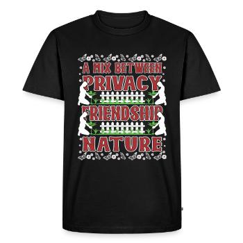 Un mélange entre intimité Amitié Nature - T-shirt Premium bio Homme - noir - Devant - Nico (187cm)