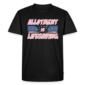 Allotment is lifesaving - Men's Premium Organic T-Shirt - black - Front - Nico (187cm)