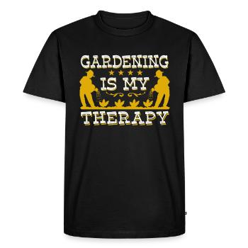 Le jardinage est ma thérapie - T-shirt Premium bio Homme - noir - Devant - Nico (187cm)