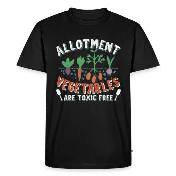 Allotment vegetables are toxic free - Men's Premium Organic T-Shirt - black - Front - Nico (187cm)