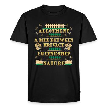 Lotissement : un mélange entre intimité Amitié Nature - T-shirt Premium bio Homme - noir - Devant - Nico (187cm)
